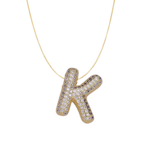 Load image into Gallery viewer, Pavé Bubble Initial Necklace
