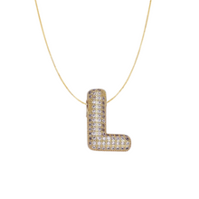 Load image into Gallery viewer, Pavé Bubble Initial Necklace