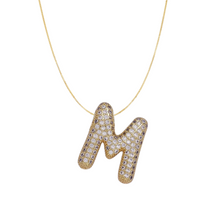 Load image into Gallery viewer, Pavé Bubble Initial Necklace