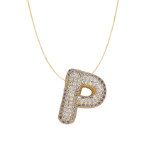 Load image into Gallery viewer, Pavé Bubble Initial Necklace