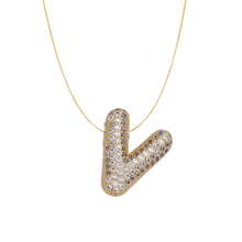 Load image into Gallery viewer, Pavé Bubble Initial Necklace