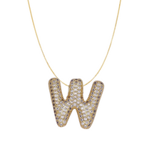 Load image into Gallery viewer, Pavé Bubble Initial Necklace