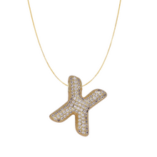 Load image into Gallery viewer, Pavé Bubble Initial Necklace