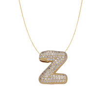 Load image into Gallery viewer, Pavé Bubble Initial Necklace