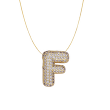 Load image into Gallery viewer, Pavé Bubble Initial Necklace