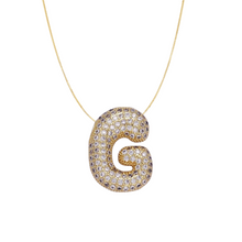 Load image into Gallery viewer, Pavé Bubble Initial Necklace