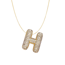 Load image into Gallery viewer, Pavé Bubble Initial Necklace