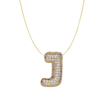 Load image into Gallery viewer, Pavé Bubble Initial Necklace
