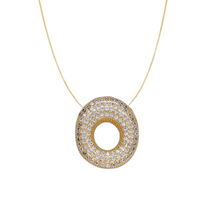 Load image into Gallery viewer, Pavé Bubble Initial Necklace
