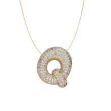 Load image into Gallery viewer, Pavé Bubble Initial Necklace
