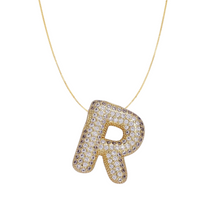 Load image into Gallery viewer, Pavé Bubble Initial Necklace
