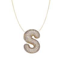 Load image into Gallery viewer, Pavé Bubble Initial Necklace
