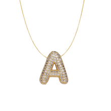 Load image into Gallery viewer, Pavé Bubble Initial Necklace
