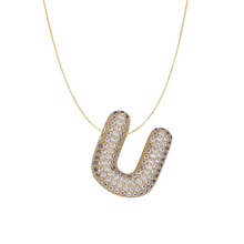 Load image into Gallery viewer, Pavé Bubble Initial Necklace
