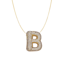 Load image into Gallery viewer, Pavé Bubble Initial Necklace
