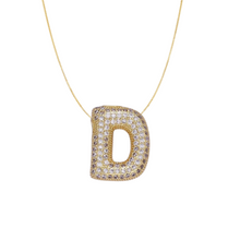 Load image into Gallery viewer, Pavé Bubble Initial Necklace
