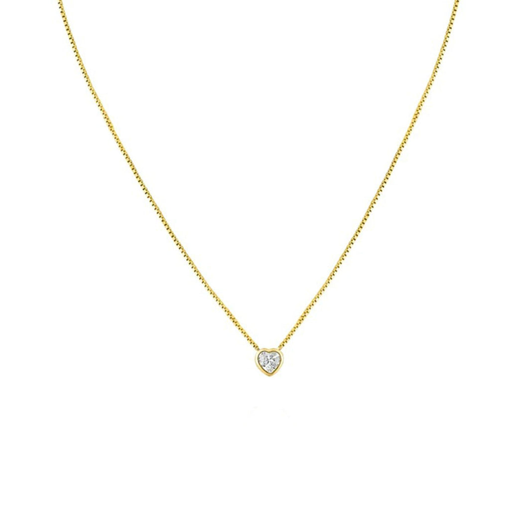 Heart-Shaped Solitaire Necklace