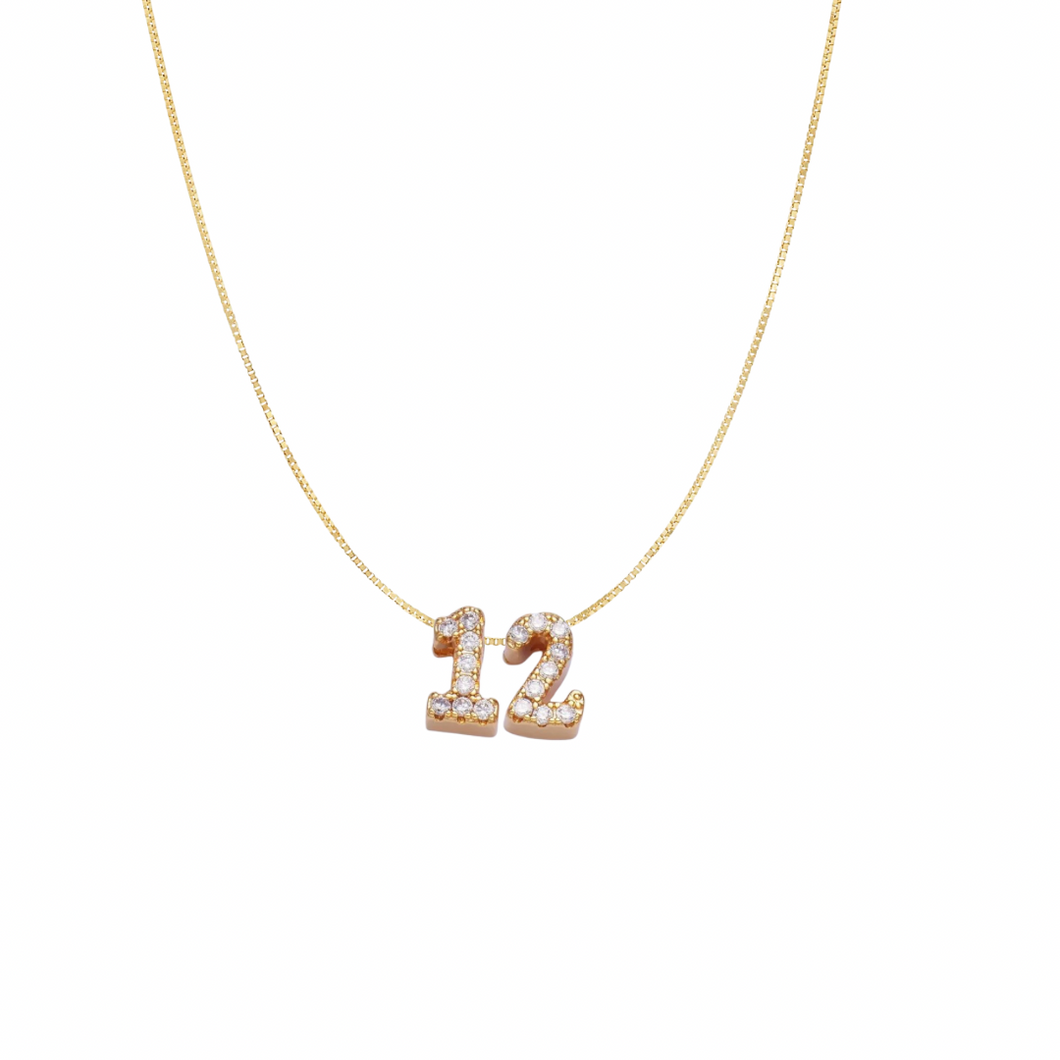 Mini Custom Bubble Number Necklace