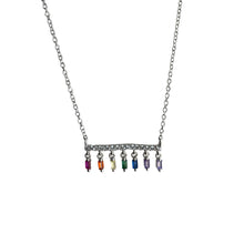 Load image into Gallery viewer, Multicolor Gemstone Bar Necklace
