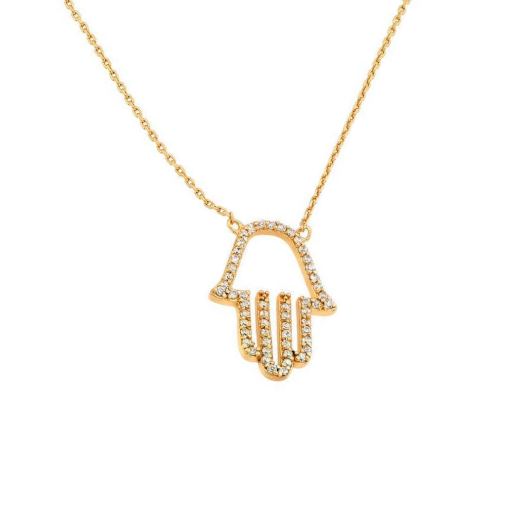 Pavé Hamsa Hand Necklace
