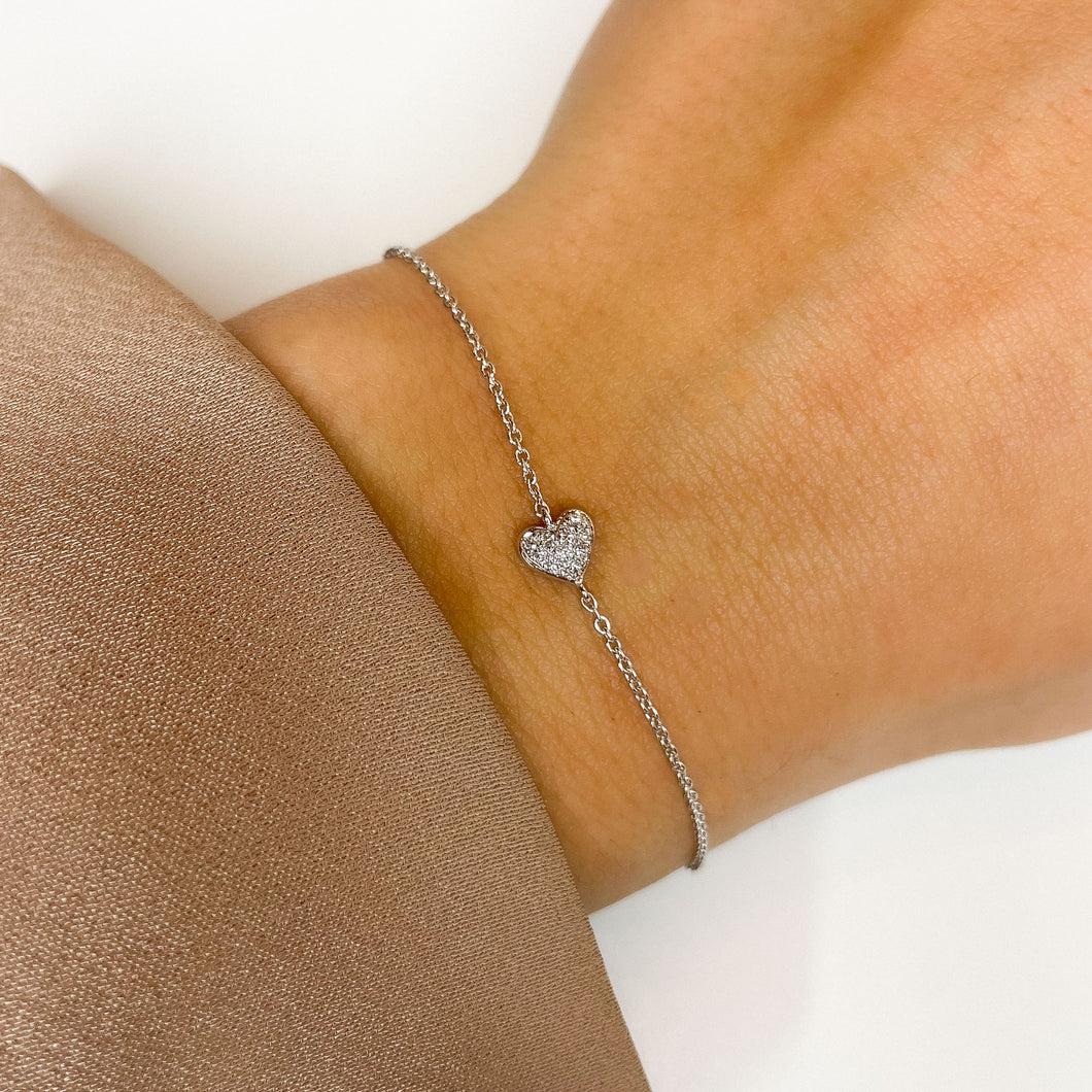 Pavé Diamond Heart Bracelet