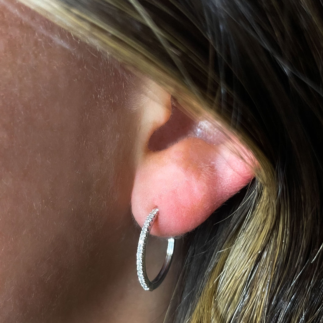 Pavé Diamond Hoops